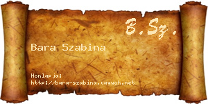 Bara Szabina névjegykártya