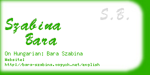 szabina bara business card